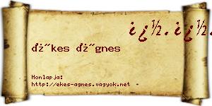 Ékes Ágnes névjegykártya