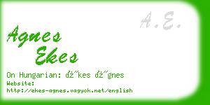 agnes ekes business card